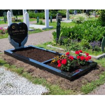 Gravsten + Gravram (250x100x10x15 cm )